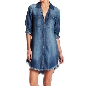 Denim Button-Down Midi Dress